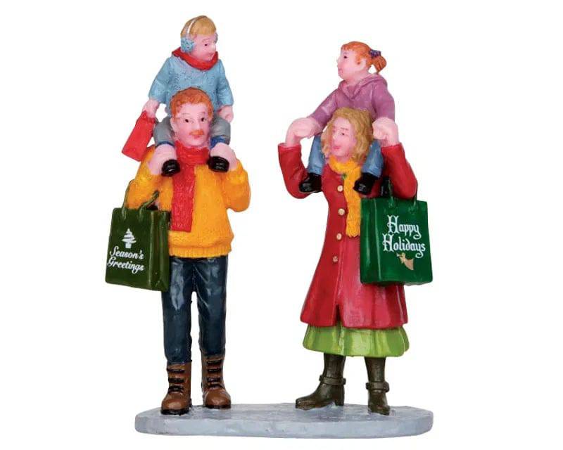 Family Christmas Shopping Lemax Christmas Village Figurine