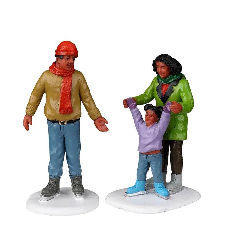 Family Ice Follies Set Of 2 Lemax Christmas Village Figurine