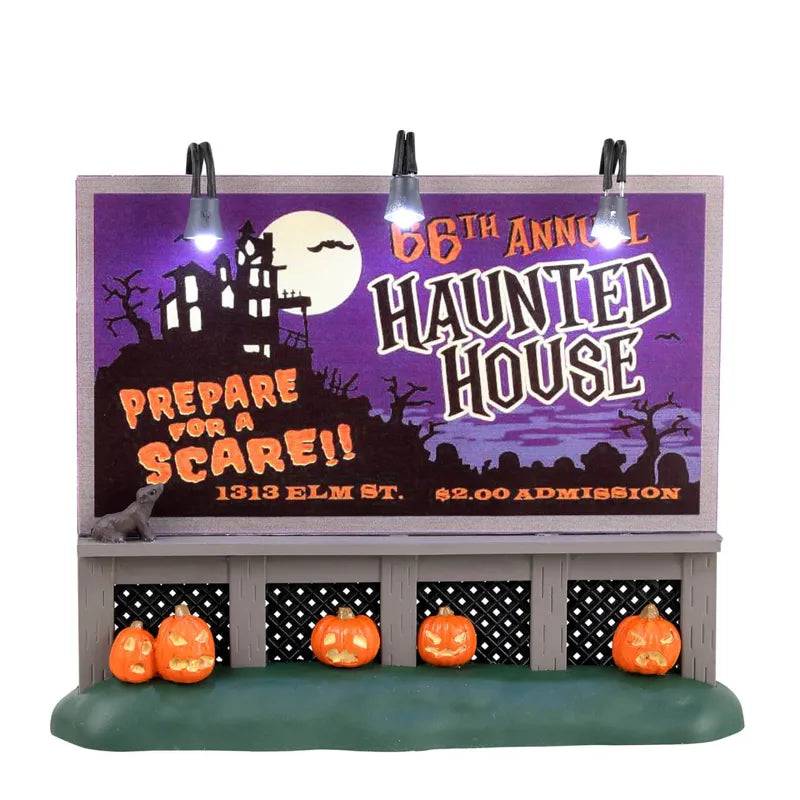 Haunted House Billboard Lemax Spooky Town Lighted Accessory