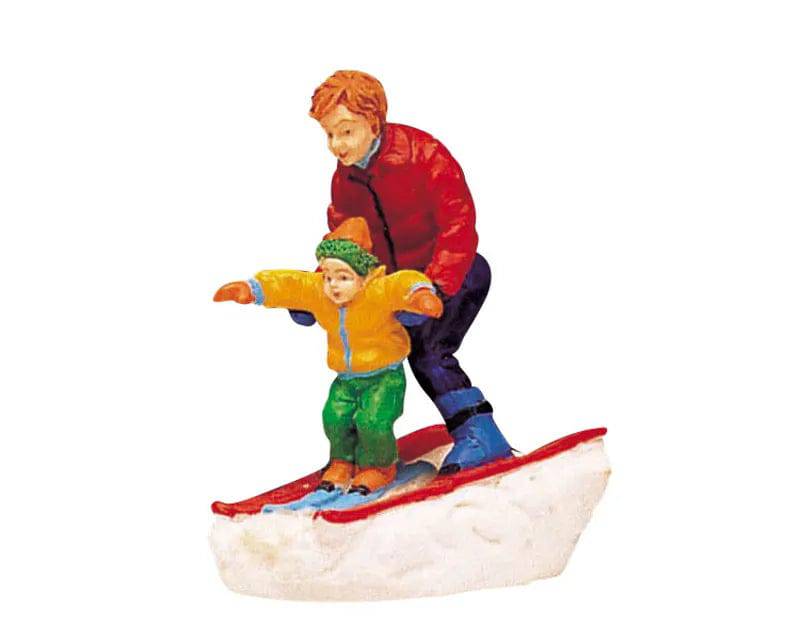 Lemax Christmas Village Father and Son Skiing