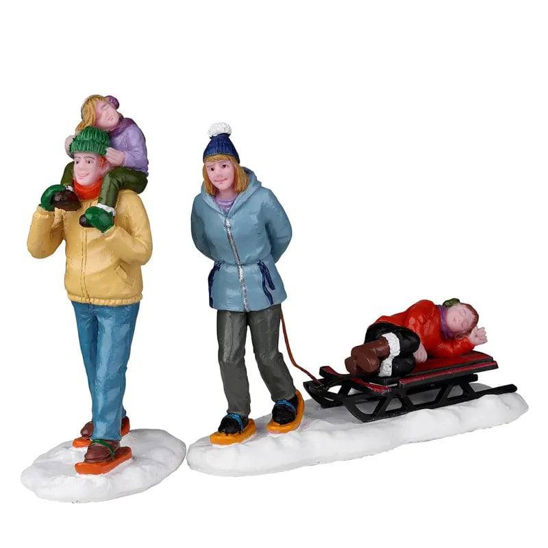 Long Day Snowshoeing Set Of 2 Lemax Christmas Village Figurine Lemax