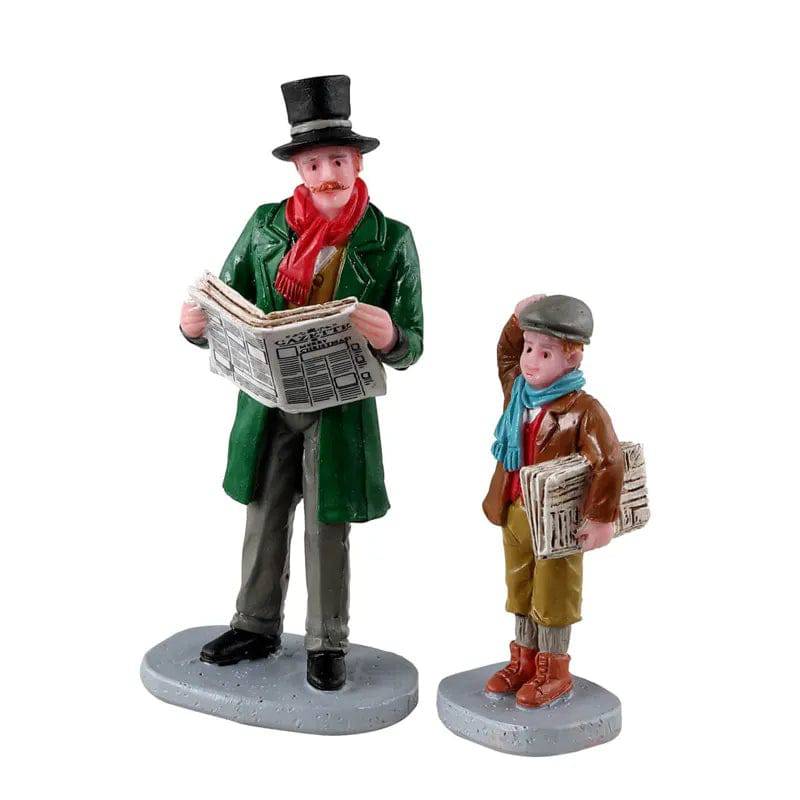 Merry Newsboy Set of 2 Lemax Christmas Village Figurine