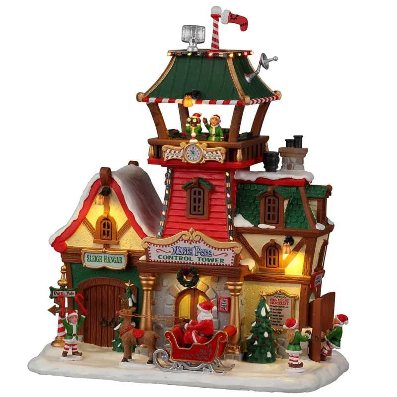 North Pole Control Tower Lemax Christmas Village Lighted Building