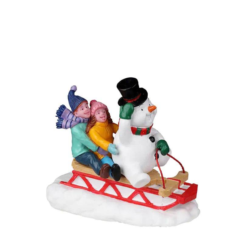 Sledding With Frosty Lemax Christmas Village Figurine