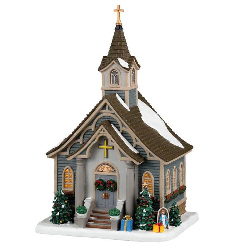 Small Town Church Lemax Christmas Village Illuminated Building