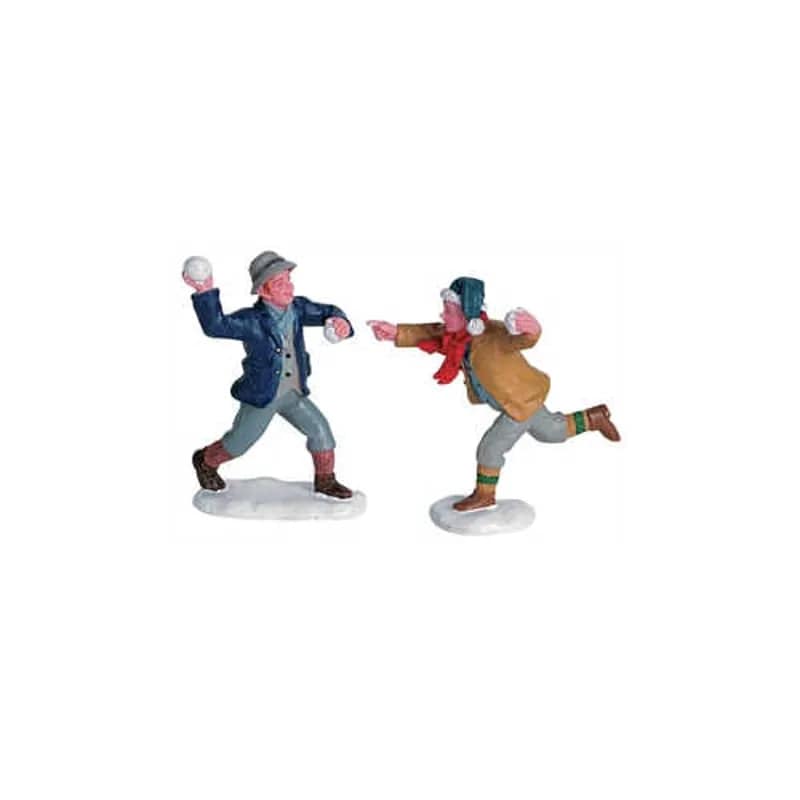 Snowball Fun Set of 2 Lemax Christmas Village Figurine Lemax