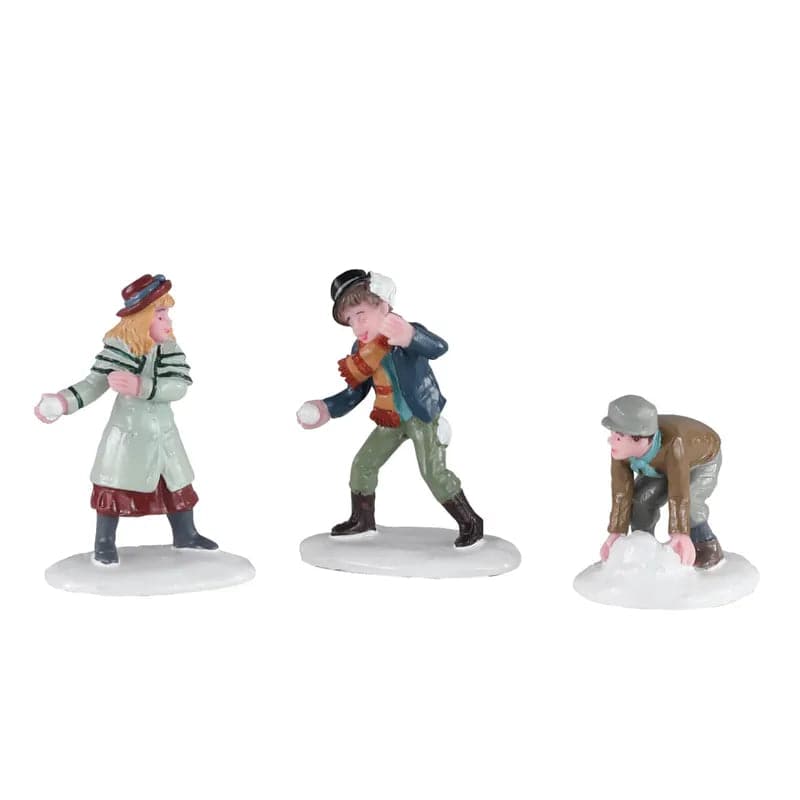 Snowball Skirmish Set of 3 Lemax Christmas Village Figurine