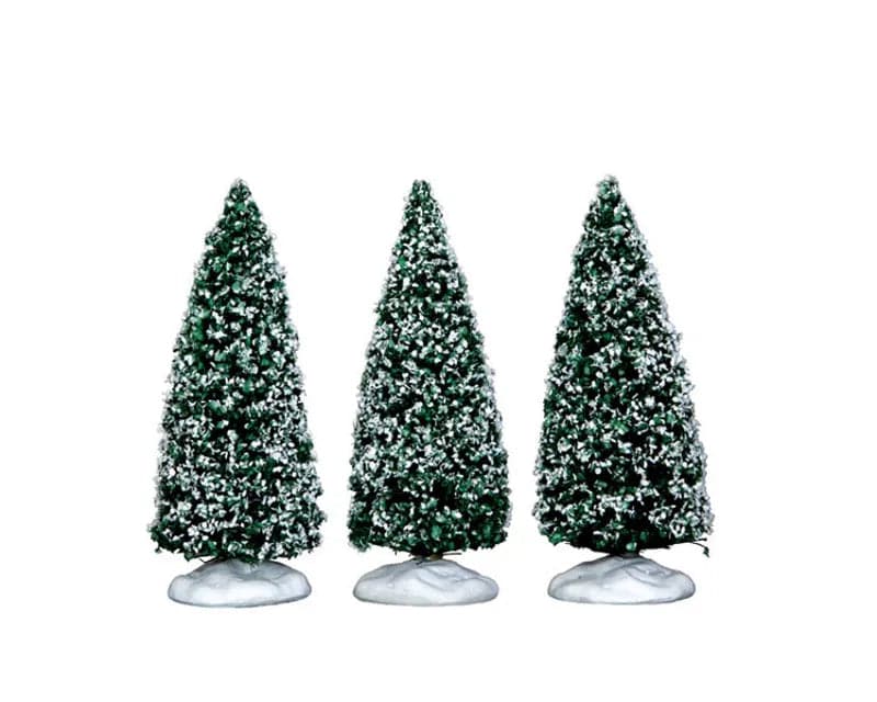 Snowy Juniper Tree Small 3pcs Lemax Christmas Village Accessory