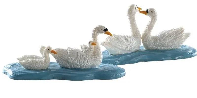 Swans Set of 2 Lemax Christmas Village Figurine Lemax