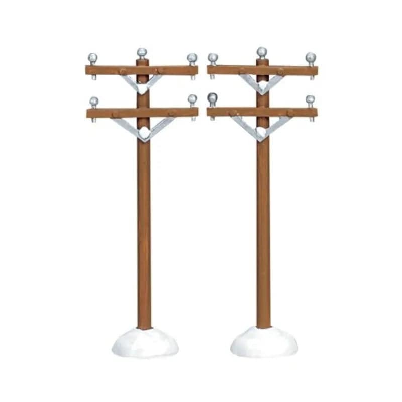 Telephone Poles 2pcs Lemax Christmas Village Accessory