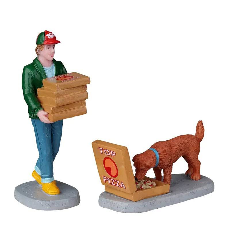 Top Pizza Delivery Lemax Christmas Village Figurine