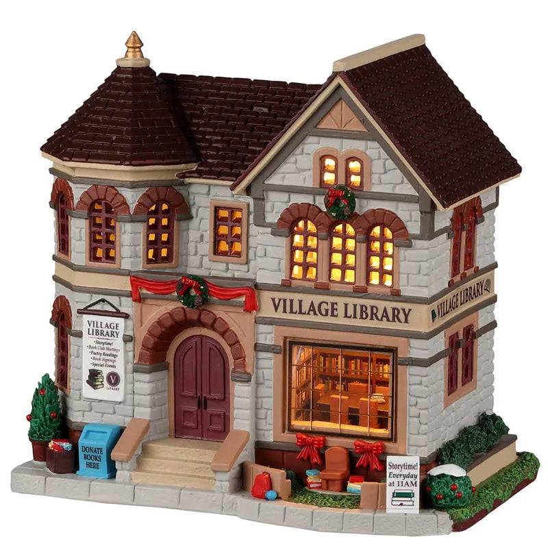 Village Library Lemax Christmas Village Lighted Building Lemax