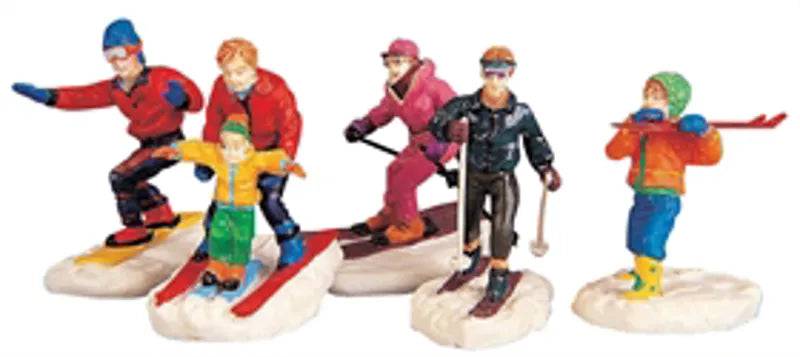 Winter Fun 5pcs Lemax Christmas Village Figurine Lemax
