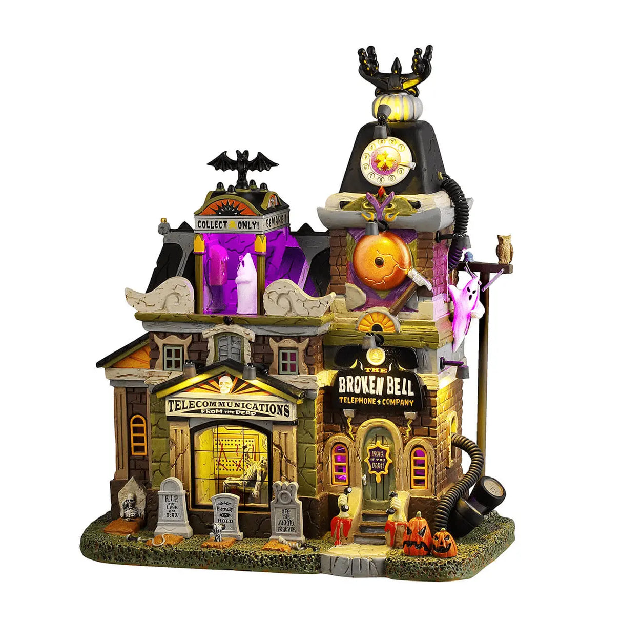 Broken Bell Telephone Co. Lemax Spooky Town Lighted Building Lemax Spooky Town