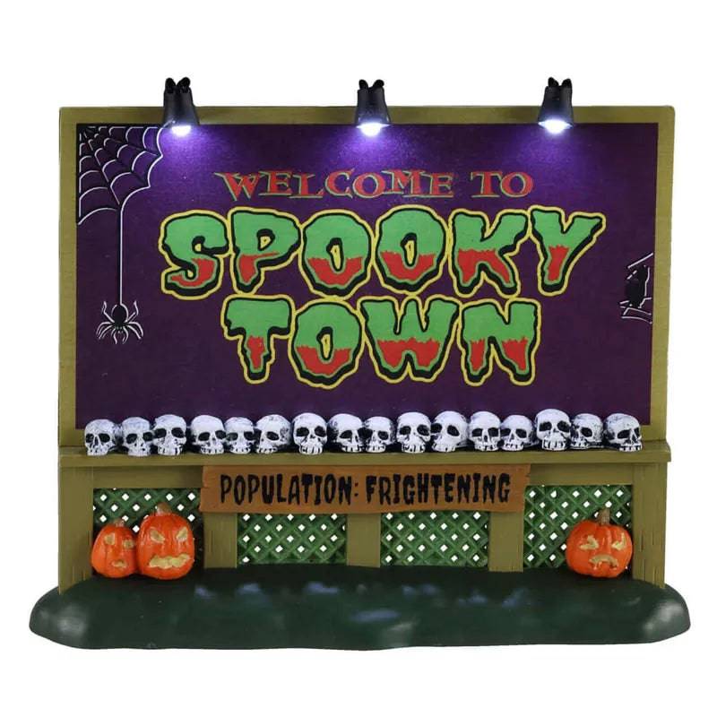 Spookytown Sign B/O 4.5V Lemax Spooky Town Lighted Accessory