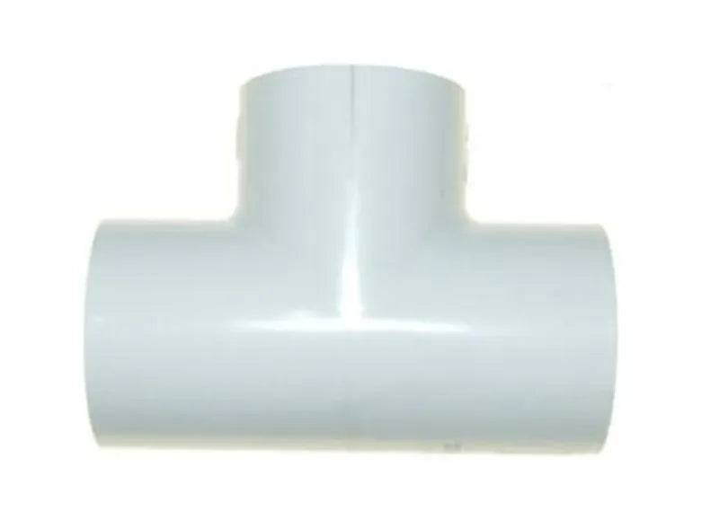 White PVC-U straight tee, for 2 Inch bore PVC-U pipe