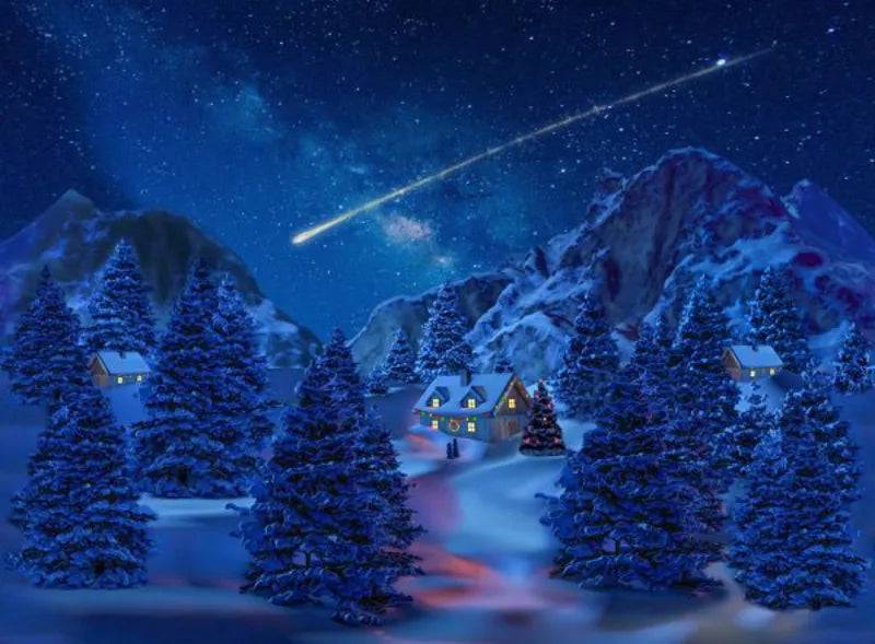 My Village Lighted Background Canvas Falling Star My Village