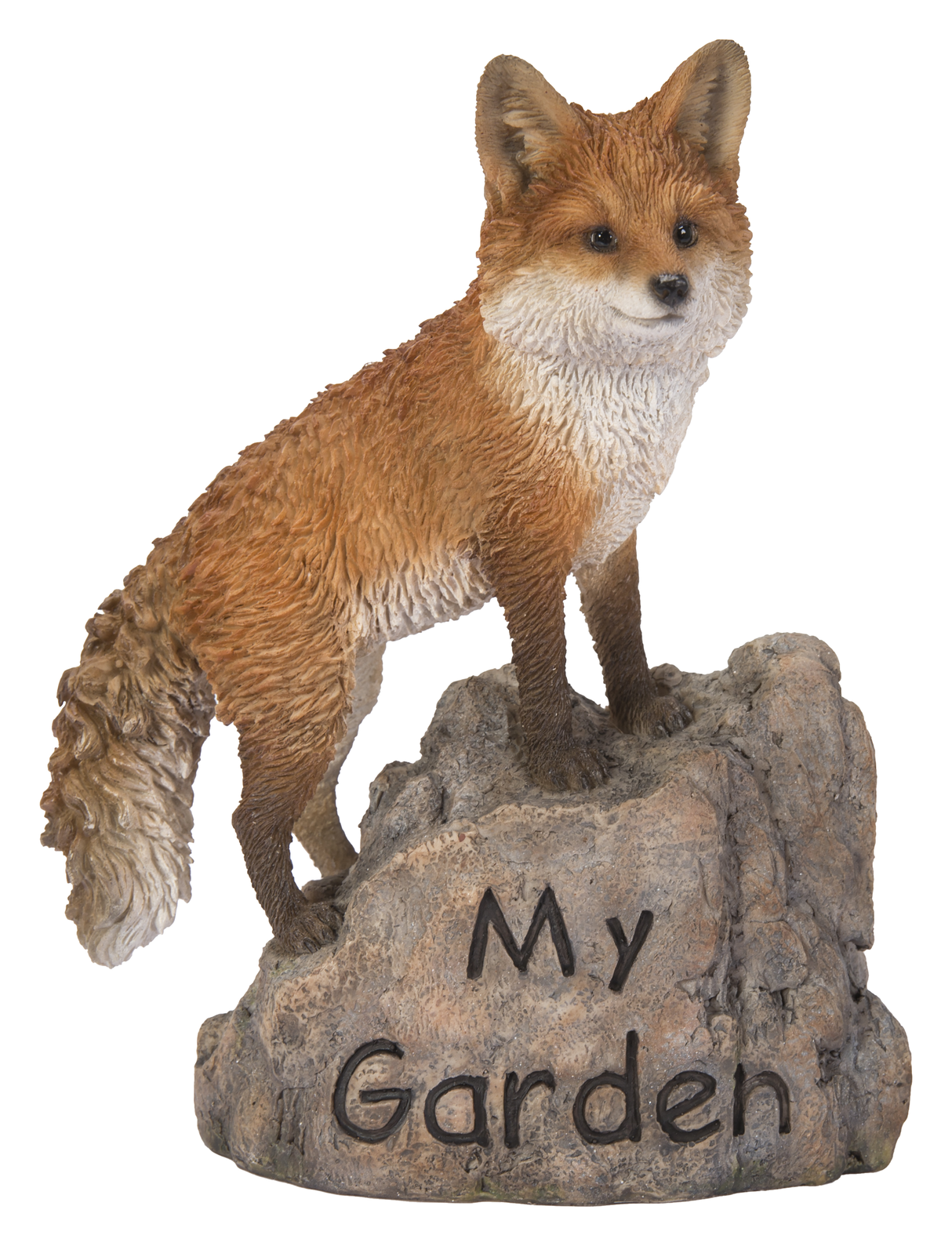 Red Fox on My Garden Rock by Vivid Arts Vivid Arts
