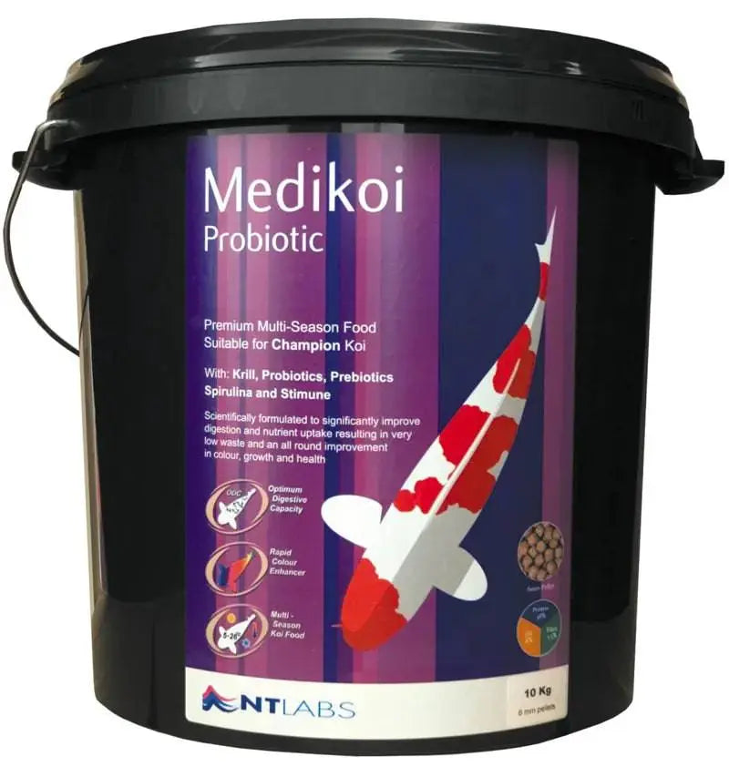 NT Labs MediKoi Probiotic 10kg Koi Pellet Food Bucket Nt Labs