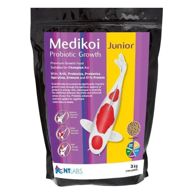 NT Labs Medikoi Probiotic Growth Junior 3mm 3kg Koi Fish Food Nt Labs
