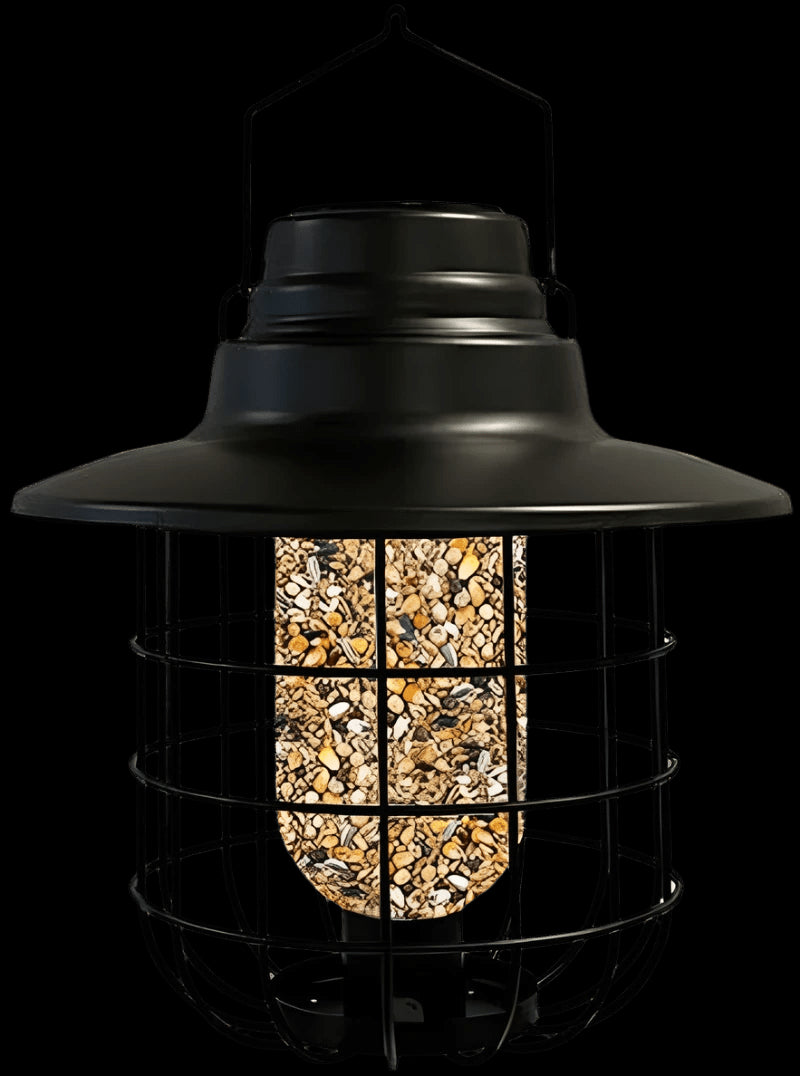 Panacea Solar Caged Barn Light Bird Seed Feeder