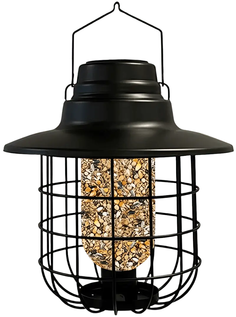 Panacea Solar Caged Barn Light Bird Seed Feeder Panacea Products Ltd