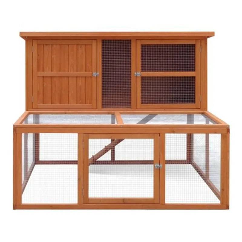 Harrisons Bowness Double Height Hutch with Run Natural 150 x 121 x 117cm