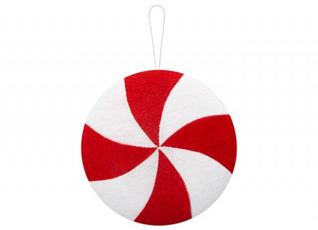 23cm Candy Cane Disc Decoration