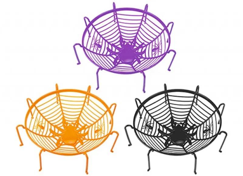 26cm Spiders Web Basket With Legs Assorted