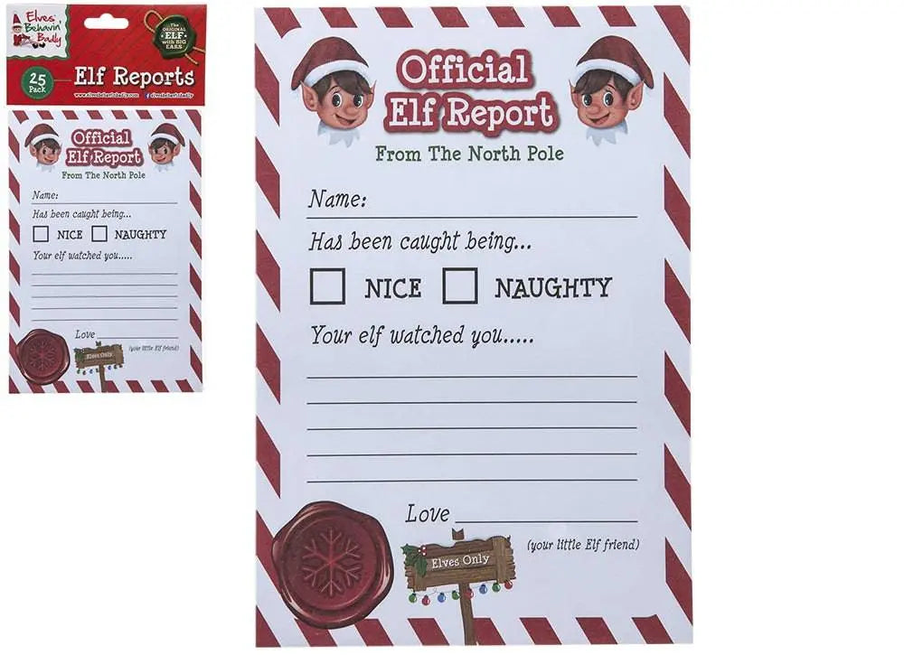 Official Elf Reports A5 – Pack of 25 Christmas Letters Pms International Group Plc