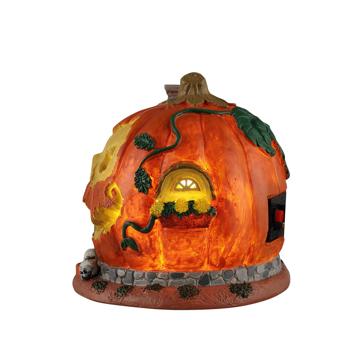 Pumpkin Skull House, AC Adaptable Lemax Spooky Town Table Accent Lemax Spooky Town