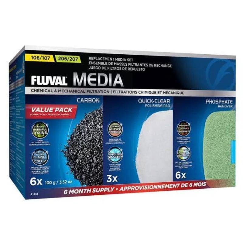 Fluval 107/207 Media Value Pack (inc 6 x Carbon Bags 3 x Quick Clear P