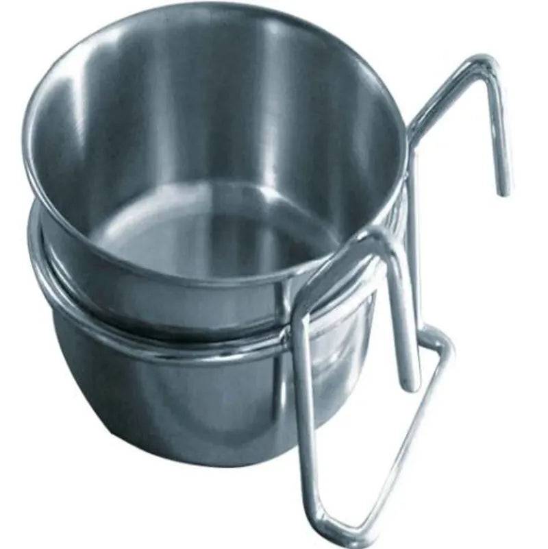 Stainless Steel Hook-On Bird & Small Animal Bowl – 16cm Cage Food & Water Dish Sky Pets