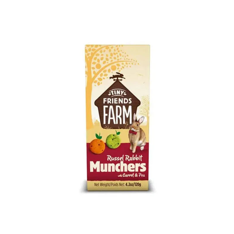 Tiny Friends Farm Russel Rabbit Carrot and Peas Munchers Small Animal Treats - 120g Supreme Petfoods Ltd