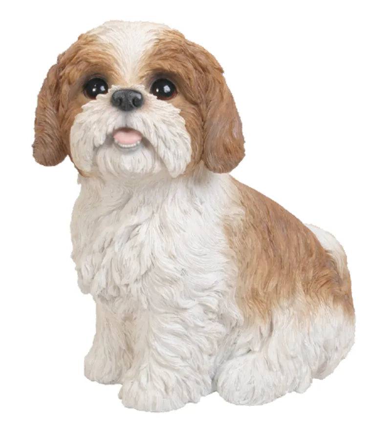 Brown Shih-Tzu Sitting Real Life Resin Ornament By Vivid Arts