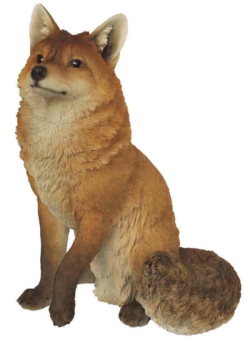 Large Real Life Sitting Fox Resin Ornament by Vivid Arts