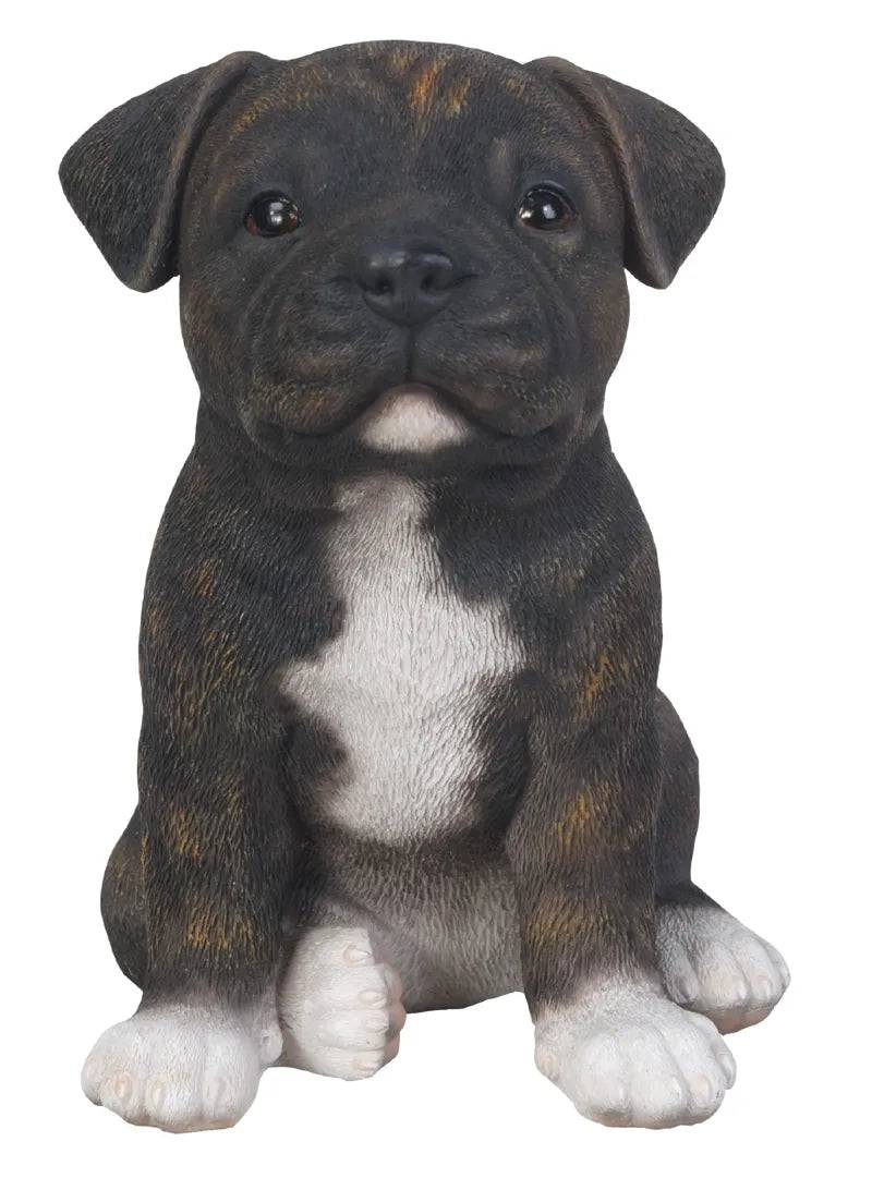 Staffordshire Puppy Brindle Pet Pals  Ornament  by Vivid Arts