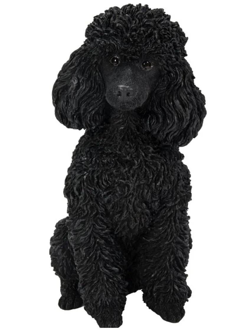 Real Life Black Sitting Poodle Ornament Size D by Vivid Arts