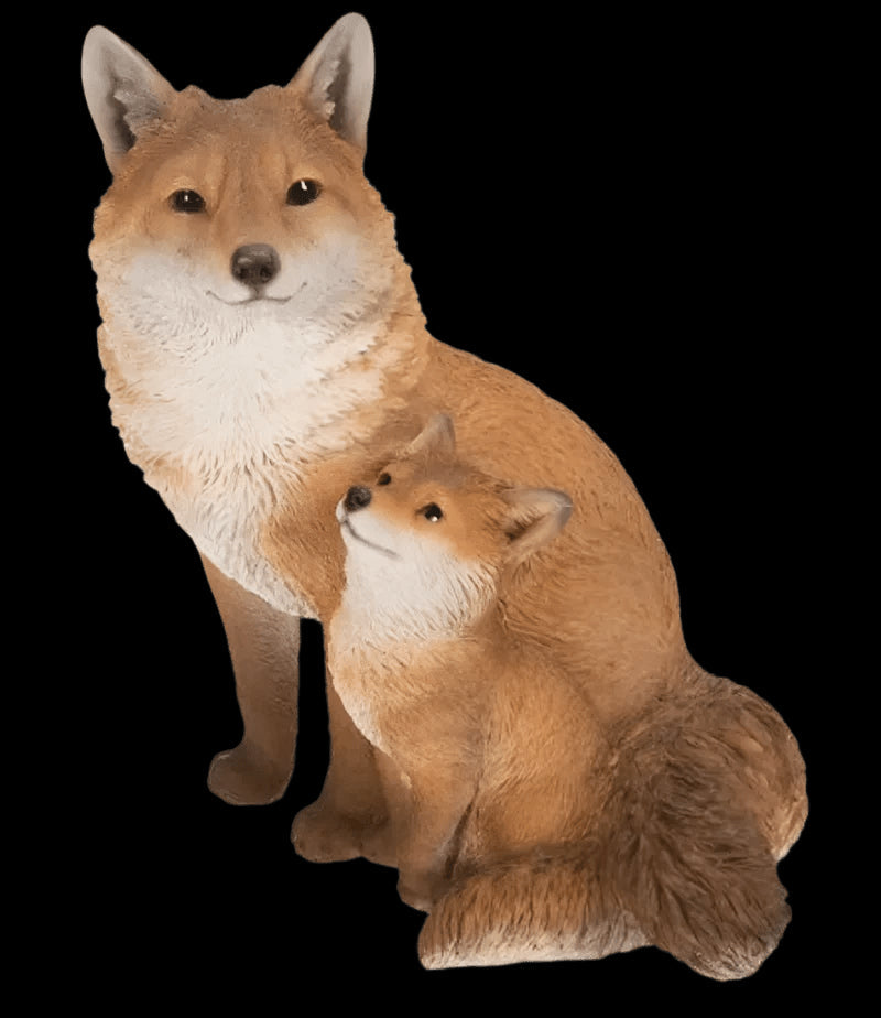 Real Life Fox Cub with Mother Ornament Size A by Vivid Arts
