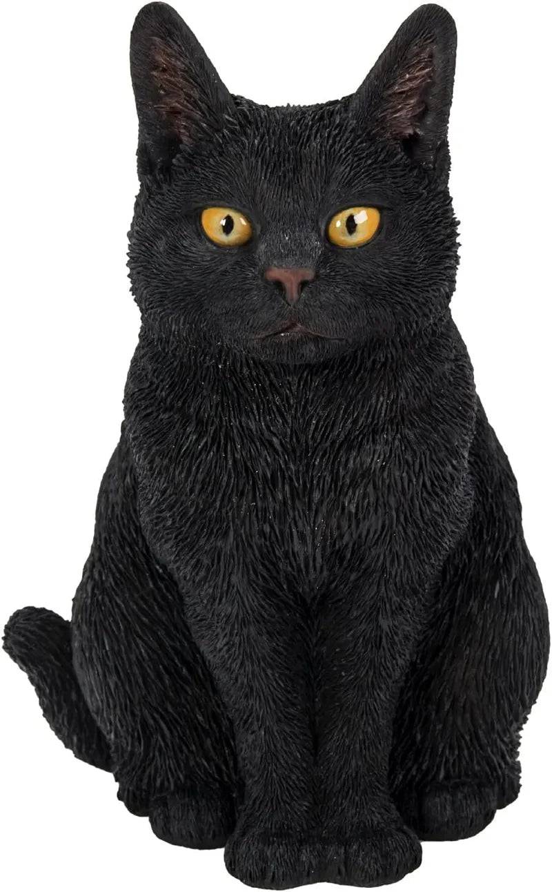 Real Life Sitting Black Cat Ornament Size D by Vivid Arts