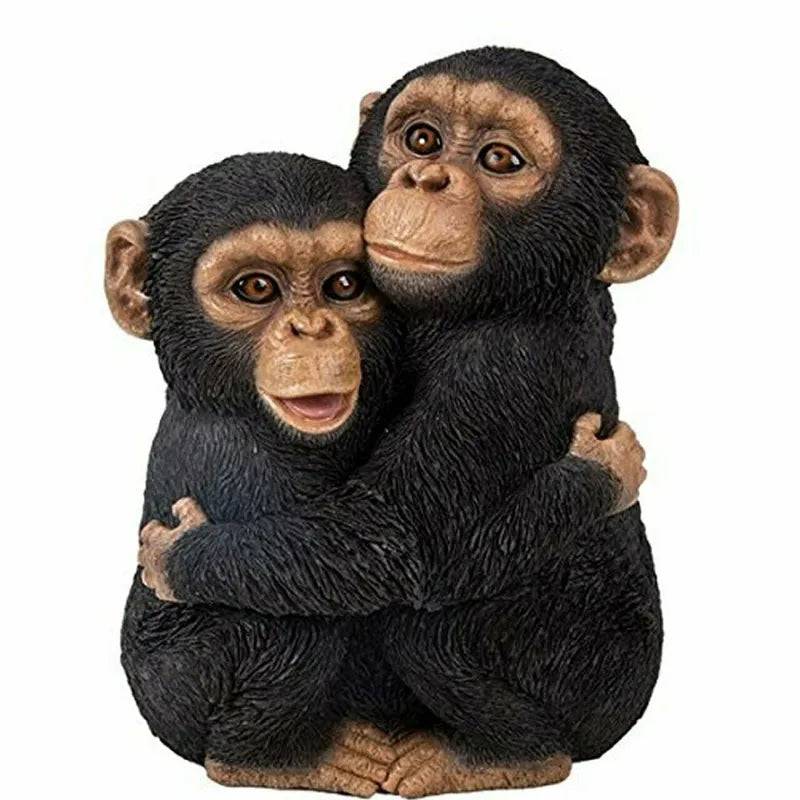 Hugging Chimps Real Life Resin Ornament By Vivid Arts