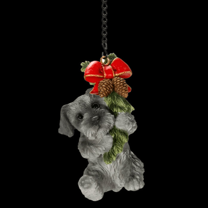 Vivid Arts Christmas Hanging Schnauzer Puppy Ornament Size G