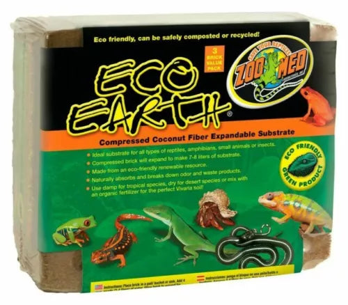 Zoo Med Eco Earth Compressed Brick x 3 Peregrine Livefoods Ltd