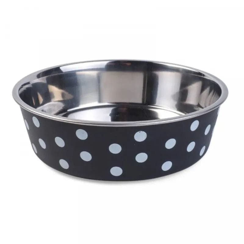 Zoon Bella Navy Polka Dog Bowl 21cm