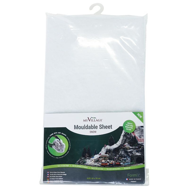 My Village Mouldable Sheet Snow (60 × 50 cm) – Flexible 3D Aluminium Snow & Alpine Terrain Scenery Foil | FI08 My Village