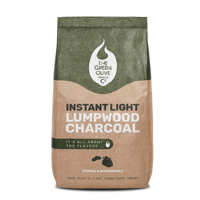 Green Olive Instant Light Lumpwood Charcoal 2kg Green Olive Firewood Co