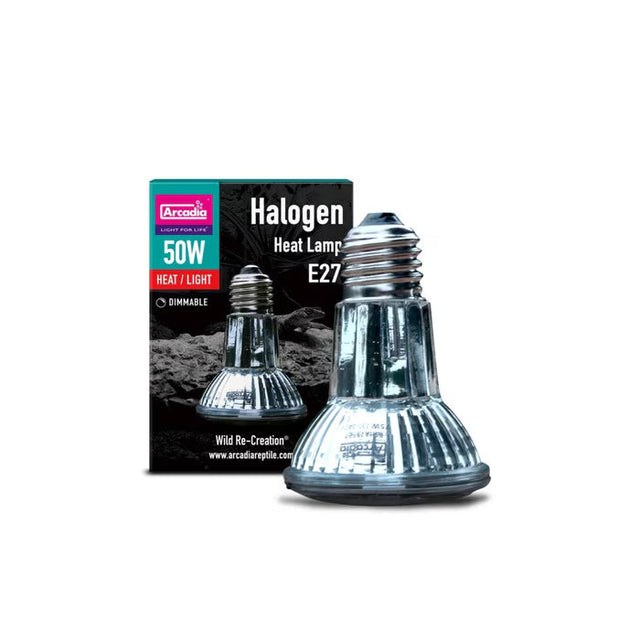 Arcadia Halogen Heat Lamp E27 50W – Infrared Basking Arcadia/Monkfield Nutrition