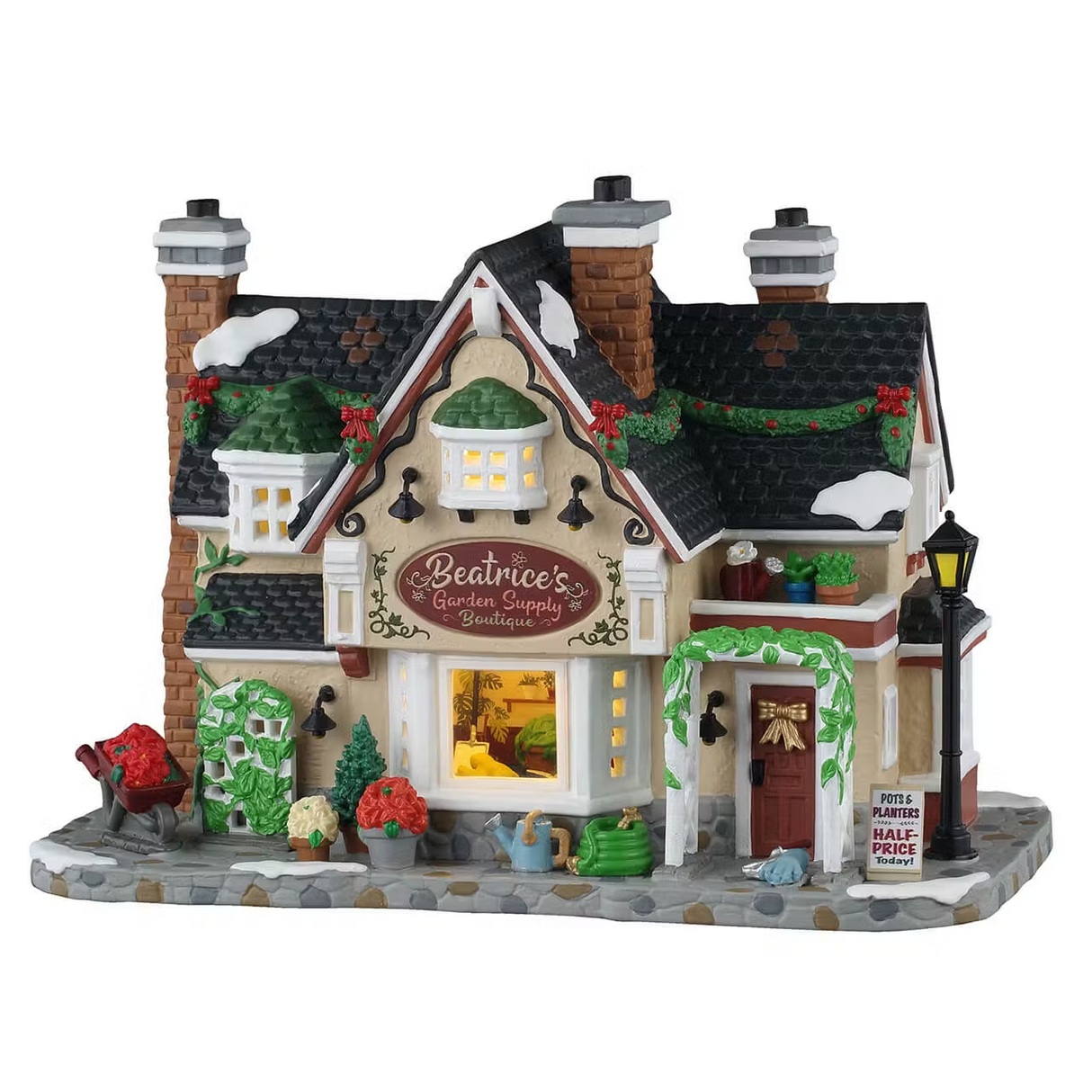 Beatrice's Garden Supply Boutique Incl. Adaptor 100 Ma (White) Lemax Christmas Village Illuminated Village