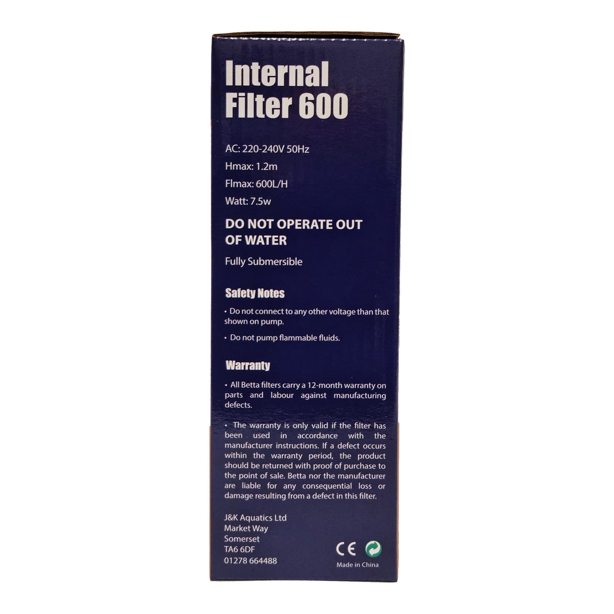 Betta 600 Internal Filter – Easy-Clean Aquarium Filter