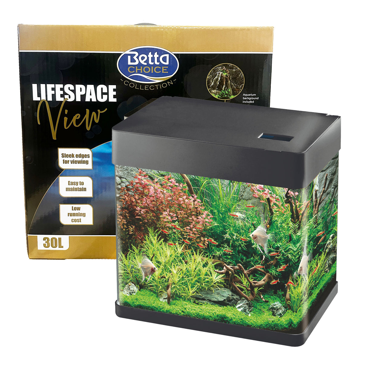 Betta Choice Lifespace View 30L Aquarium - Black